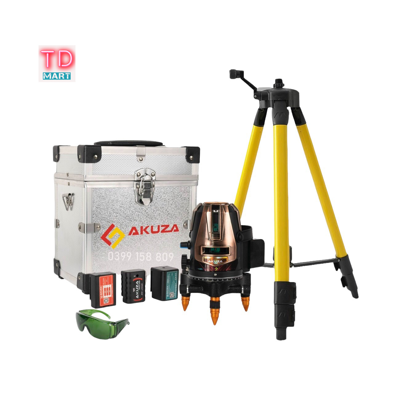 Máy cân bằng laser 5 tia xanh akuza ak-488 siêu sáng