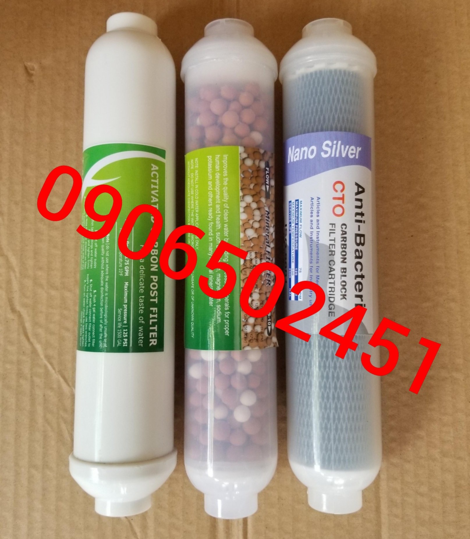 [HCM]Bộ 3 Lõi lọc nước số 5 6 7 (T33 CW- BIO - NANO SILVER)  dùng cho máy RO