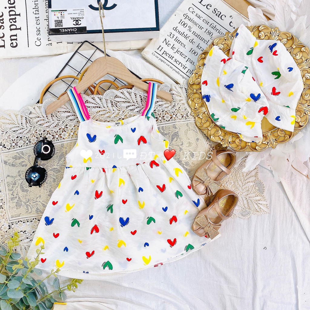 VÁY TIM KÈM NÓN CHO BÉ GÁI TỪ 8-18KG