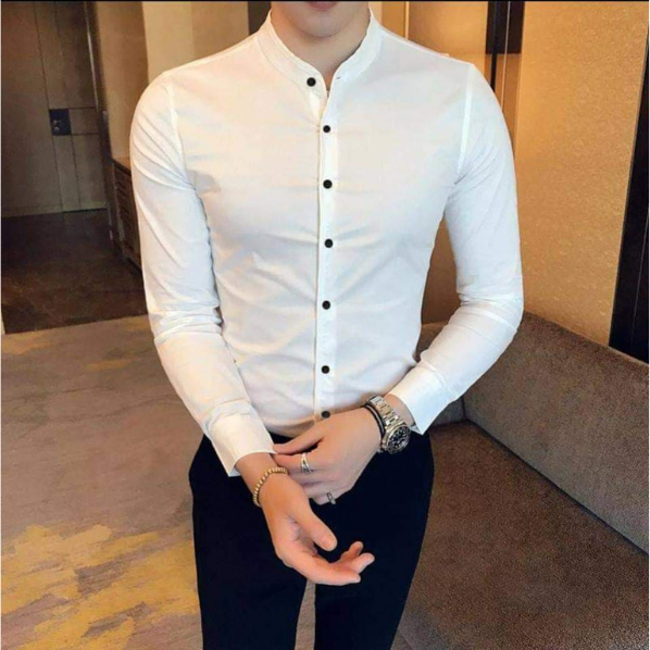 Combo - quần âu vinteck kết hợp áo sơ mi cổ tàu làm bao nàng đắm say: #sơ_mi chất liệu vải lụa nến cao cấp hàn quốc co dãn, #quần_âu vải tuyết hàn cao cấp co dãn 4 chiều, độ đàn hồi tốt, dáng ống côn phong cách trẻ trung.