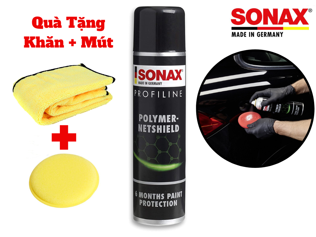 Dung dịch bảo vệ sơn toàn diện sonax profiline polymer netshield 223300 340ml kèm quà