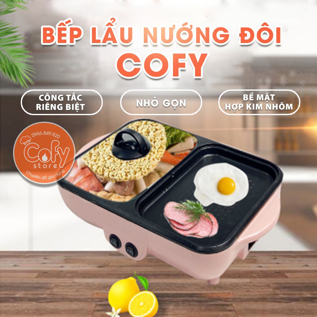 Nồi lẩu nướng hồng ngoại mini đa năng, chống dính thế hệ mới, bền đẹp như ý ( BẢO HÀNH 1 ĐỔI 1)