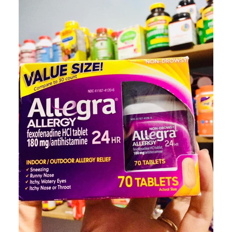 [HÀNG MỸ] Allegra 24 Hour Allergy 180mg 70 Viên