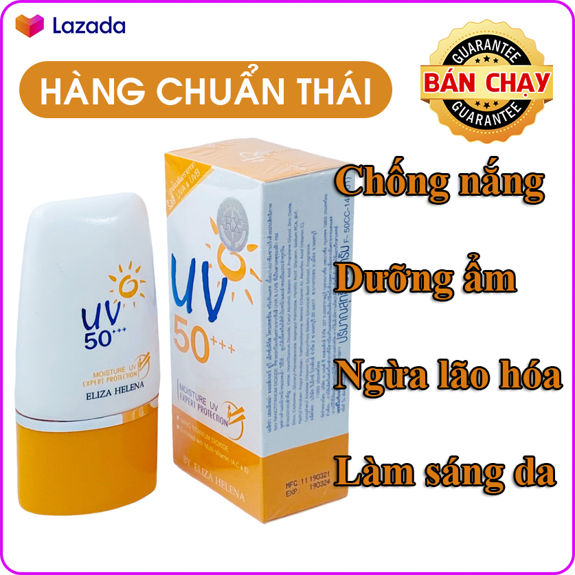 Kem chống nắng cho da mặt và body Eliza Helena UV50+++ Thái Lan 30g giúp chống nắng hiệu quả bảo vệ da khỏi các tác nhân gây hại dưỡng ẩm cho da và làm sáng da