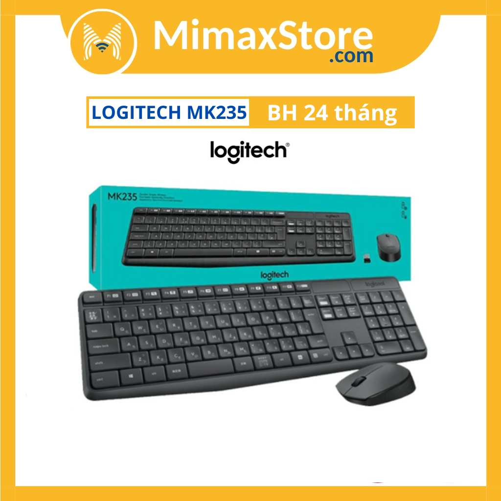 [Hoả Tốc - HCM] Bộ bàn phím chuột không dây Logitech MK235 | Hàng Chính Hãng | Bảo Hành 12T | Mimax Store