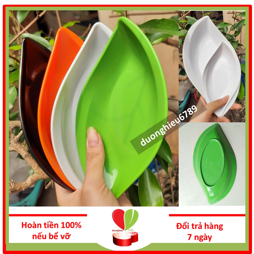Đĩa nhựa hình chiếc lá, dĩa đựng đồ ăn vặt song long 2754, 2753 - duonghieu6789