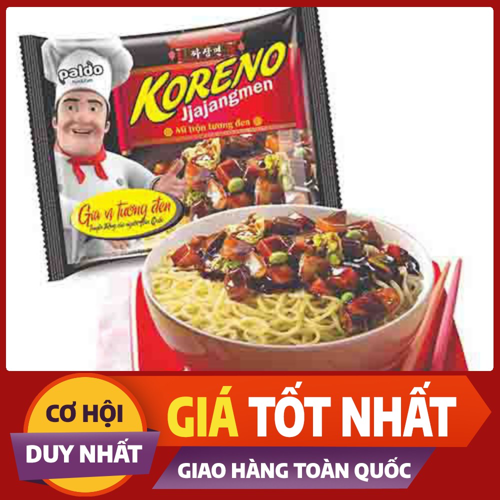 Thùng Mì Trộn Tương Đen Paldo Koreno Jjajangmen Gói 115g x 24 gói - Ăn là ghiền