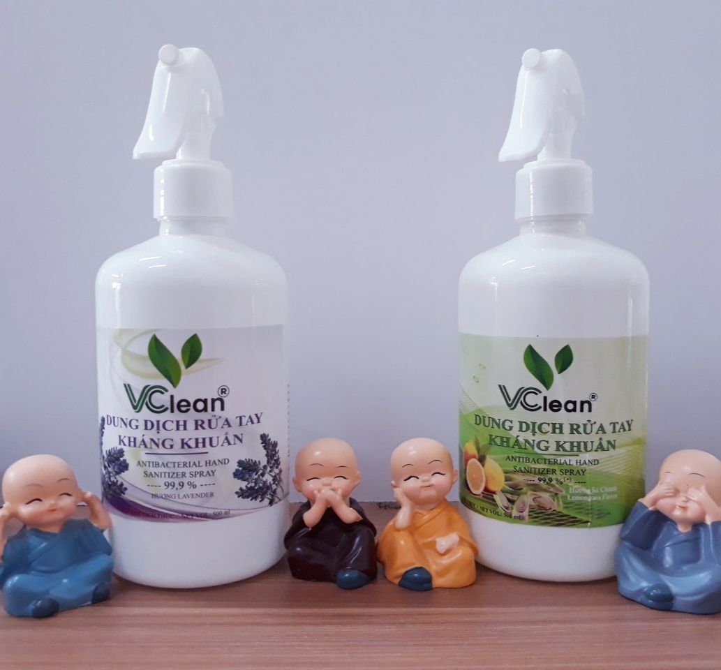 Dung dịch rửa tay kháng khuẩn Vclean loại 500ml dễ thương, hương xả chanh và hoa oải hương sản phẩm KhuePhushop sát khuẩn tay, tiệt trùng