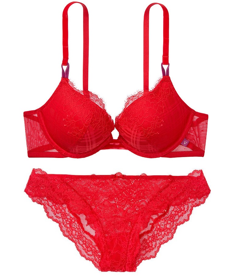 Set bộ victoria's secret sexy tee lace & sheer mesh lined demi sv9