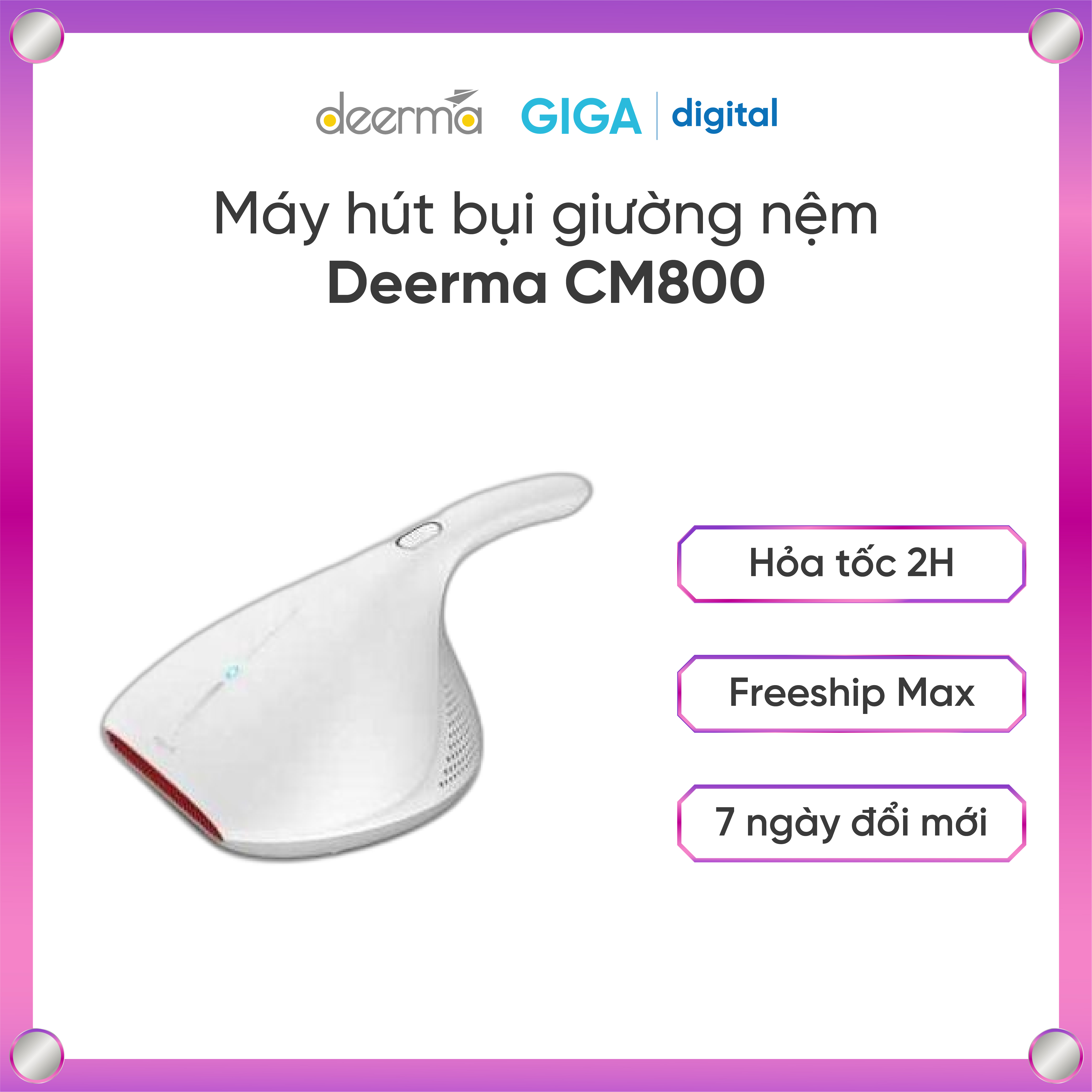 Máy hút bụi diệt khuẩn giường nệm Deerma CM800 | Tia UV diệt khuẩn hiệu quả | Máy hút bụi sofa