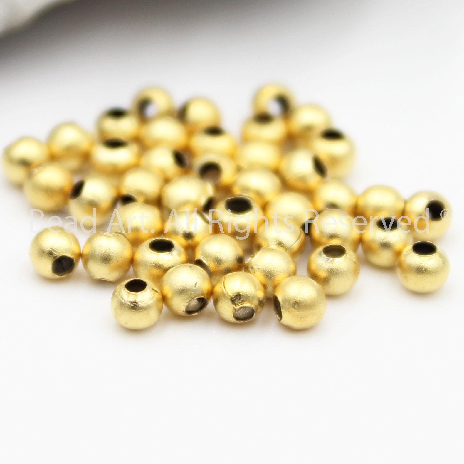 3mm charm bi mạ vàng, phối vòng tay phong thuỷ, chuỗi hạt, trang sức - bead art