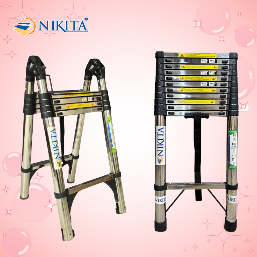 Thang rút inox - rút đơn - rút đôi chống rỉ sét, chịu tải cao, khóa thang chắc chắn