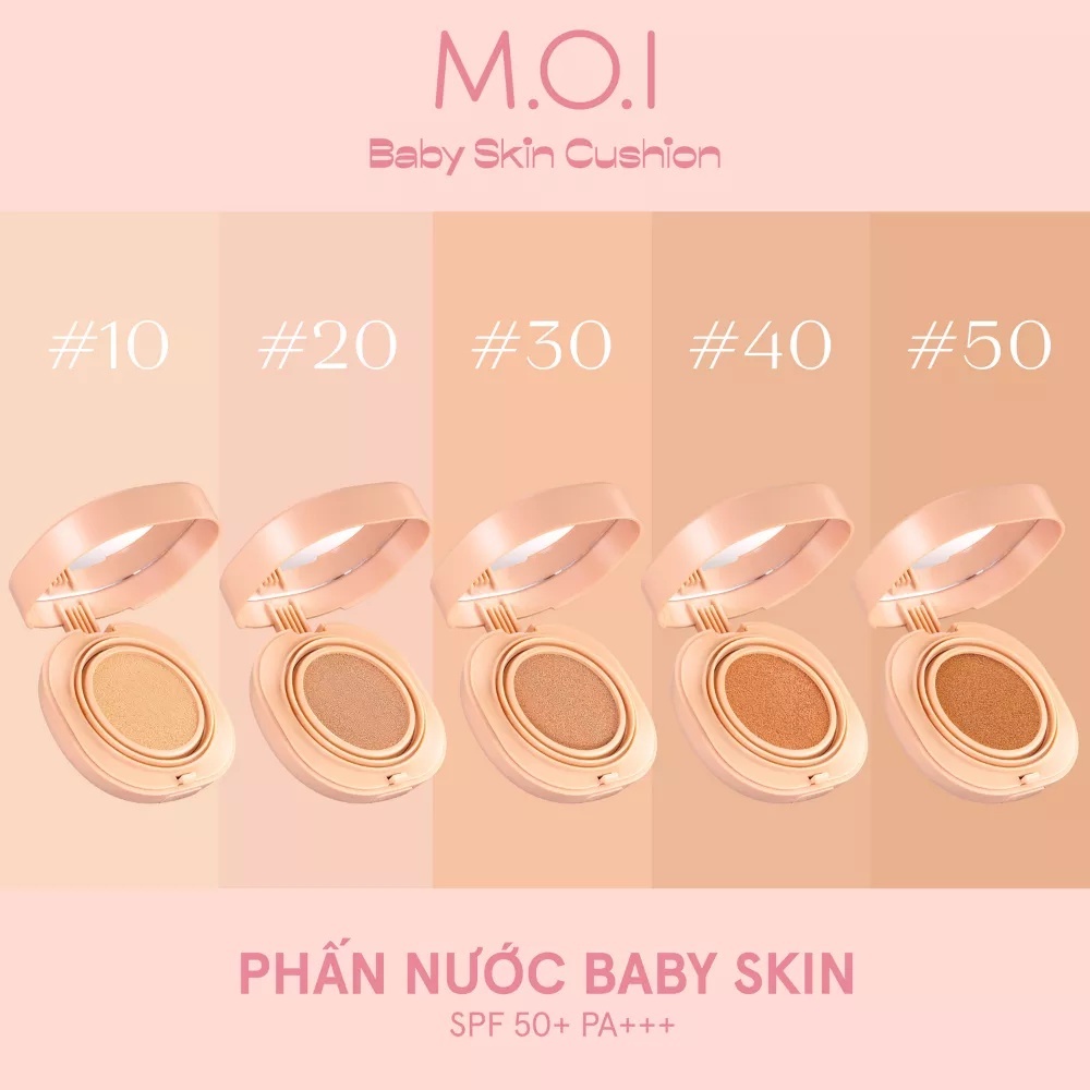 [Phiên Bản Mới] Phấn Nước M.O.I Baby Skin Cushion Phiên Bản Nâng Cấp 5 in 1 - M.O.I Cosmetics Chính Hãng