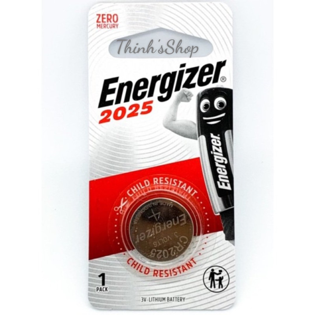 Vỉ 1 viên pin 3v lithium cr2025 energizer