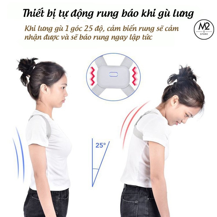 Đai chống gù lưng điện tử {LOẠI TỐT} thông minh cho trẻ em bé trai bé gái báo rung công nghệ Nhật Bản XIMO DCGL02