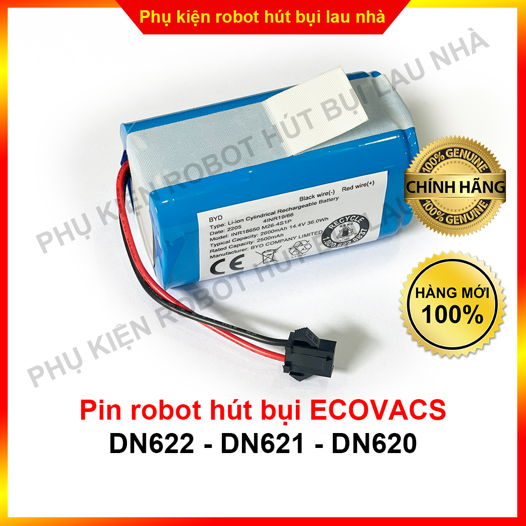 Pin robot hút bụi Ecovacs DN622, DN621, DN620 hàng chính hãng Ecovacs bảo hành 3 tháng (Lỗi 1 đổi 1 trong 3 tháng)