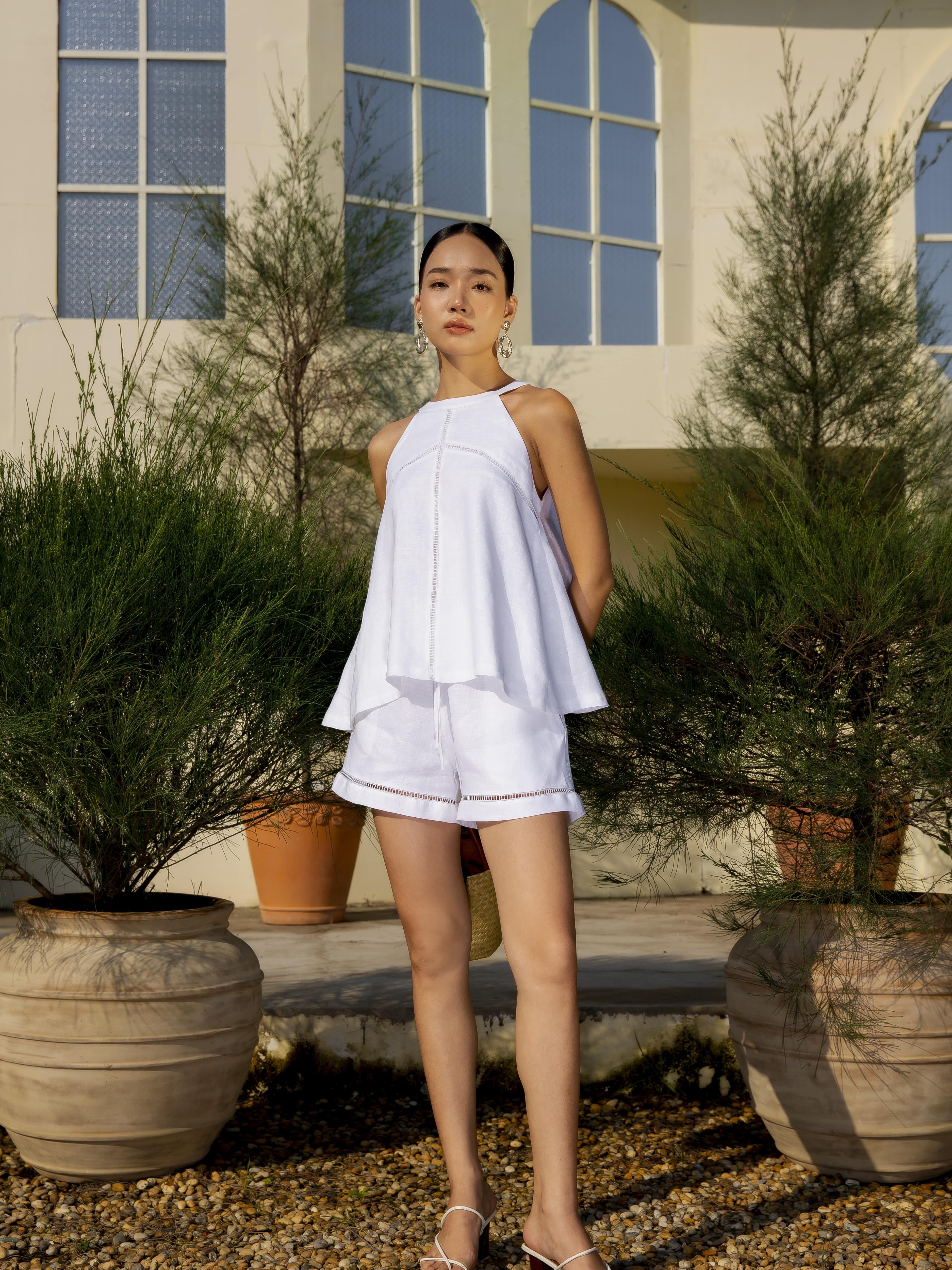 Quần short linen - yv le & co