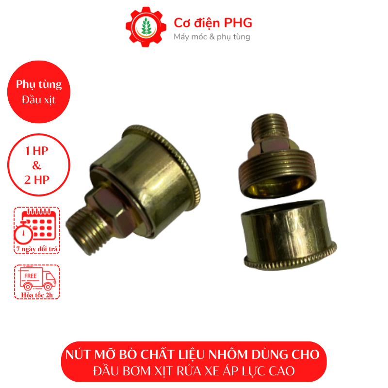 Nút mỡ bò | Ốc mỡ bò chuyên dùng cho máy rửa xe, đầu xịt áp lực, đầu bơm cao áp| 1HP & 2HP