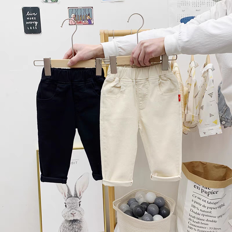 Quần Kaki co dãn mềm mịn thêu hình gấu - Micky cho bé trai, bé gái 10-23 kg