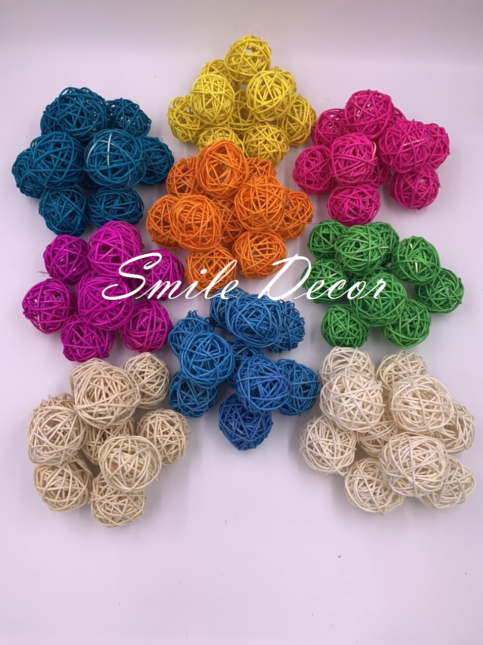 Combo 10 quả cầu mây 5cm mix màu trang trí Giáng sinh