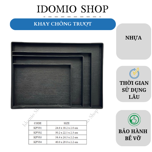 Khay Nhựa Chống Trượt Cao Cấp Nhiều Size