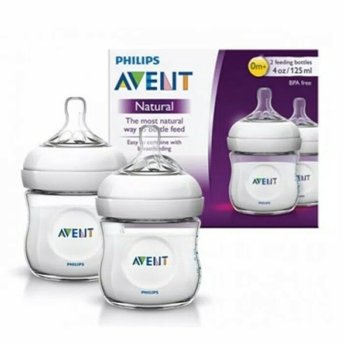 Bộ 2 bình sữa Philips Avent Natural 125ml / 260ml / 330ml bằng nhựa PP, không có BPA