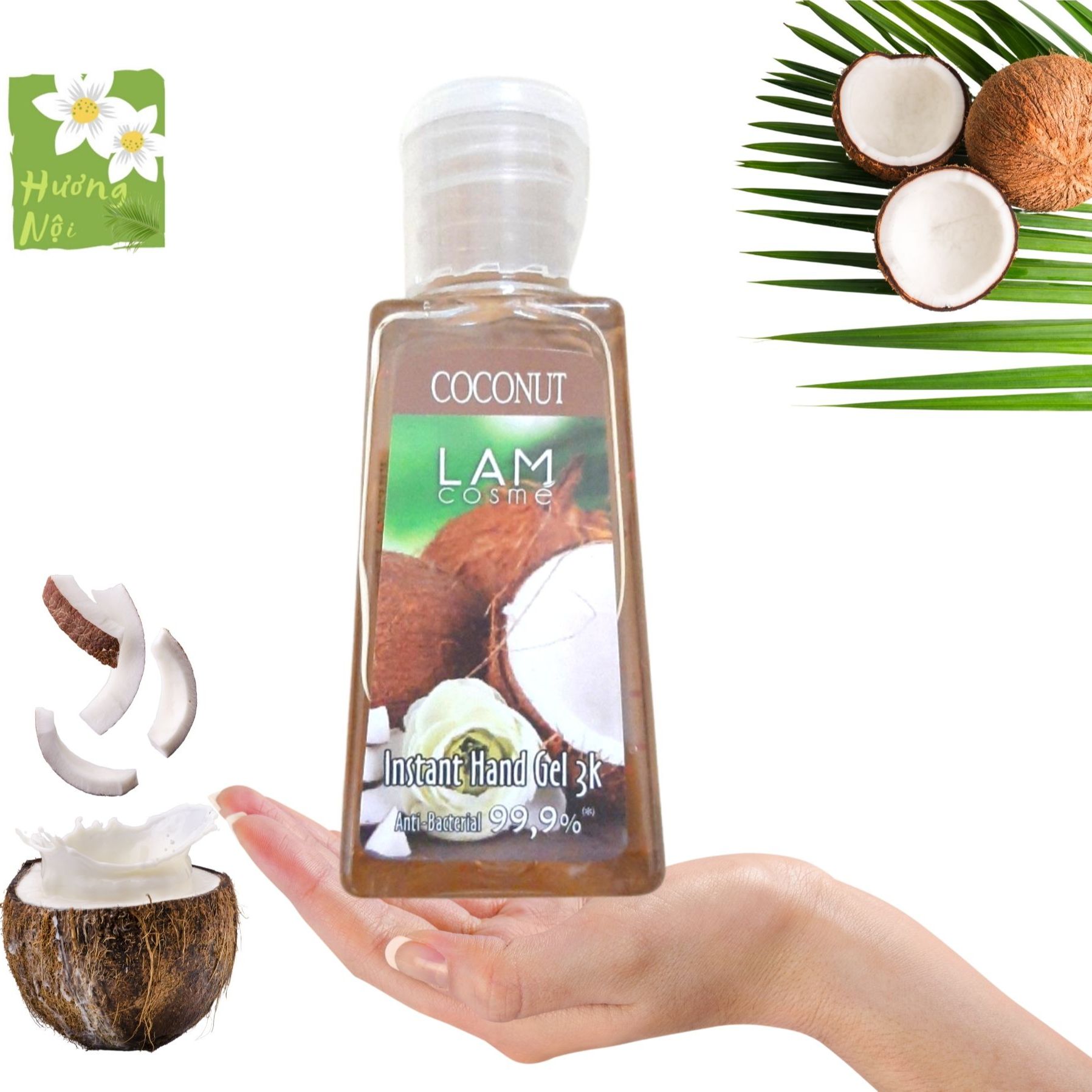 [HCM]Gel rửa tay khô 3k (60ml) Lamcosmé-COCONUT: hương dừa