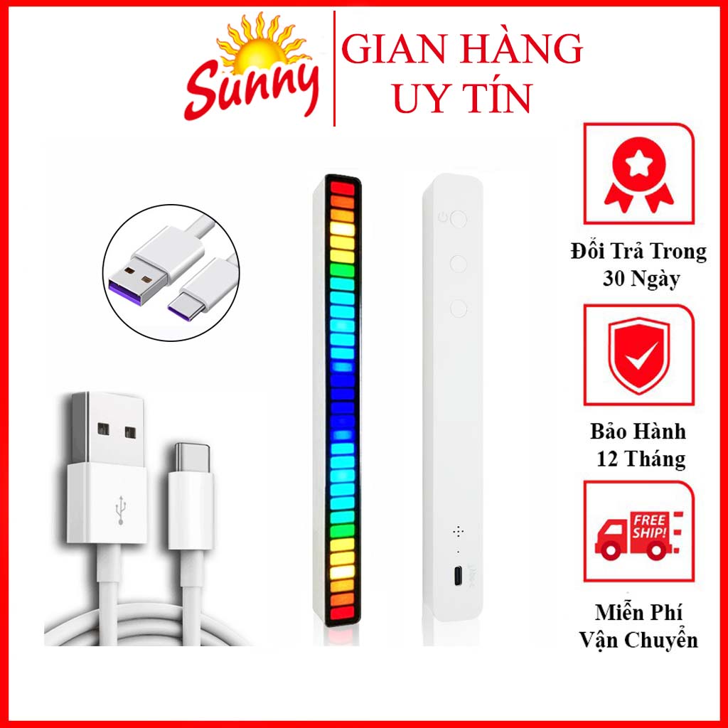 Thanh Đèn Led Cảm Ứng Âm Thanh RGB Đa Sắc Đèn Led Nháy Theo Nhạc Điều Khiển Bằng App Chuyên Nghệp Dải Màu Siêu Đẹp Sạc Pin Lithium Có Đế Để Bàn Trang Trí Bàn Làm Việc Máy Tính Sống Ảo Cực Chất – Sunny Store 88