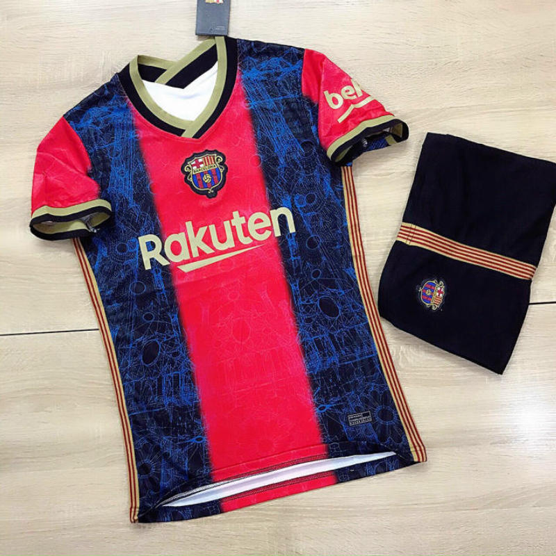 Bộ quần áo đá banh nam barcelona kẻ đỏ xanh vải gai thái cực chất hàng xịn xò - áo đấu mới nhấtpp bởi trendos