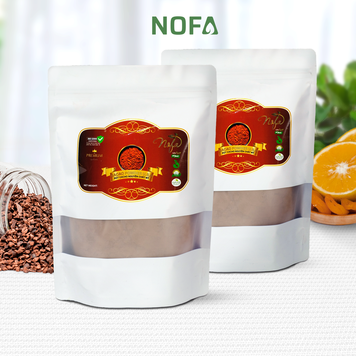 Bột cacao nguyên chất hữu cơ Nofa chuẩn UTZ Giảm cân, ăn kiêng nhập khẩu Mỹ