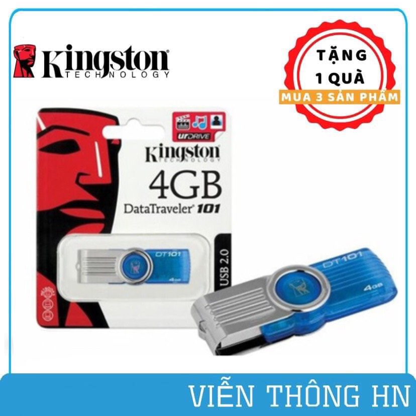 Usb 2.0 kingston dt101 g2 4gb - dung lượng thực