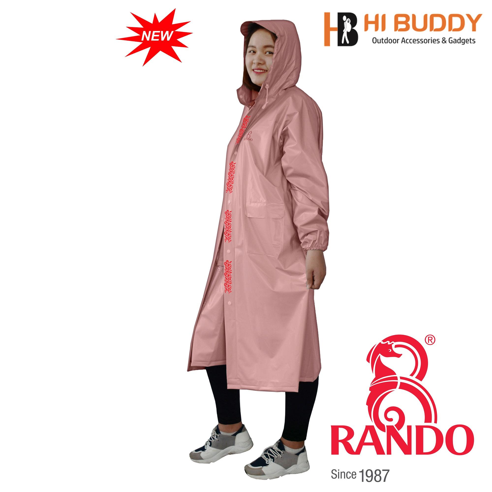 Áo mưa Rando Bosur  APPS-20 - Có Nút Bấm Kèm Dây Kéo - Che mưa linh hoạt