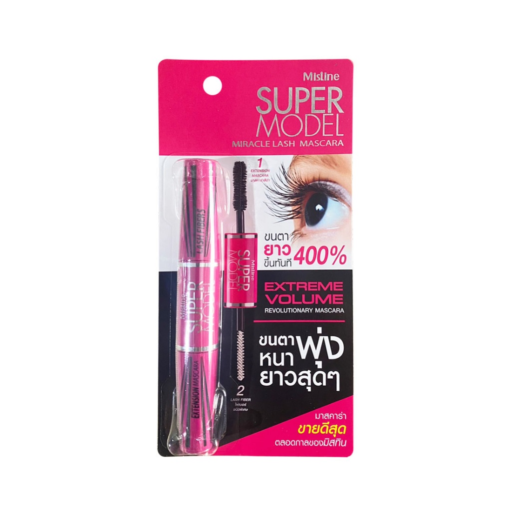 Chuốt Mi 2 Đầu Mascara Mistine Super Model 400%