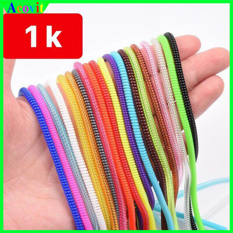 Dây quấn cáp sạc, tai nghe nhiều màu, dây quấn sạc 2 màu, chống rối, chống gẫy, chống đứt Acovit