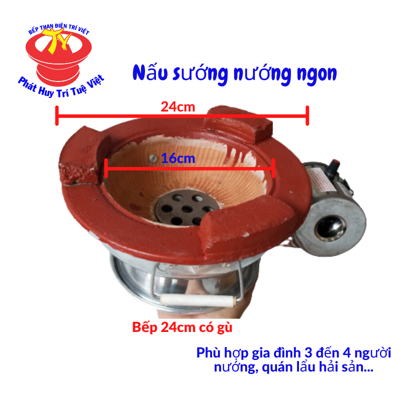 [HCM]Bếp lẩu nướng than hoa có quạt gió tại bàn loại có gù đủ kích thước