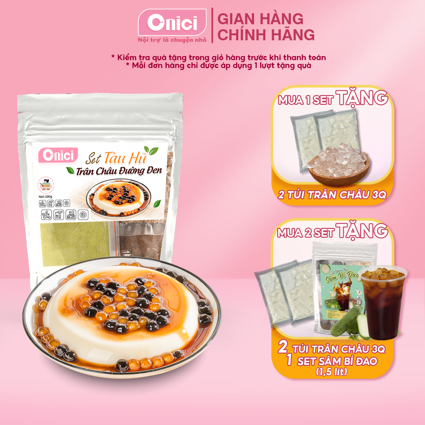 Set Tàu Hủ Trân Châu Đường Đen (SET 10 CHÉN) Bếp Của Mẹ Onici