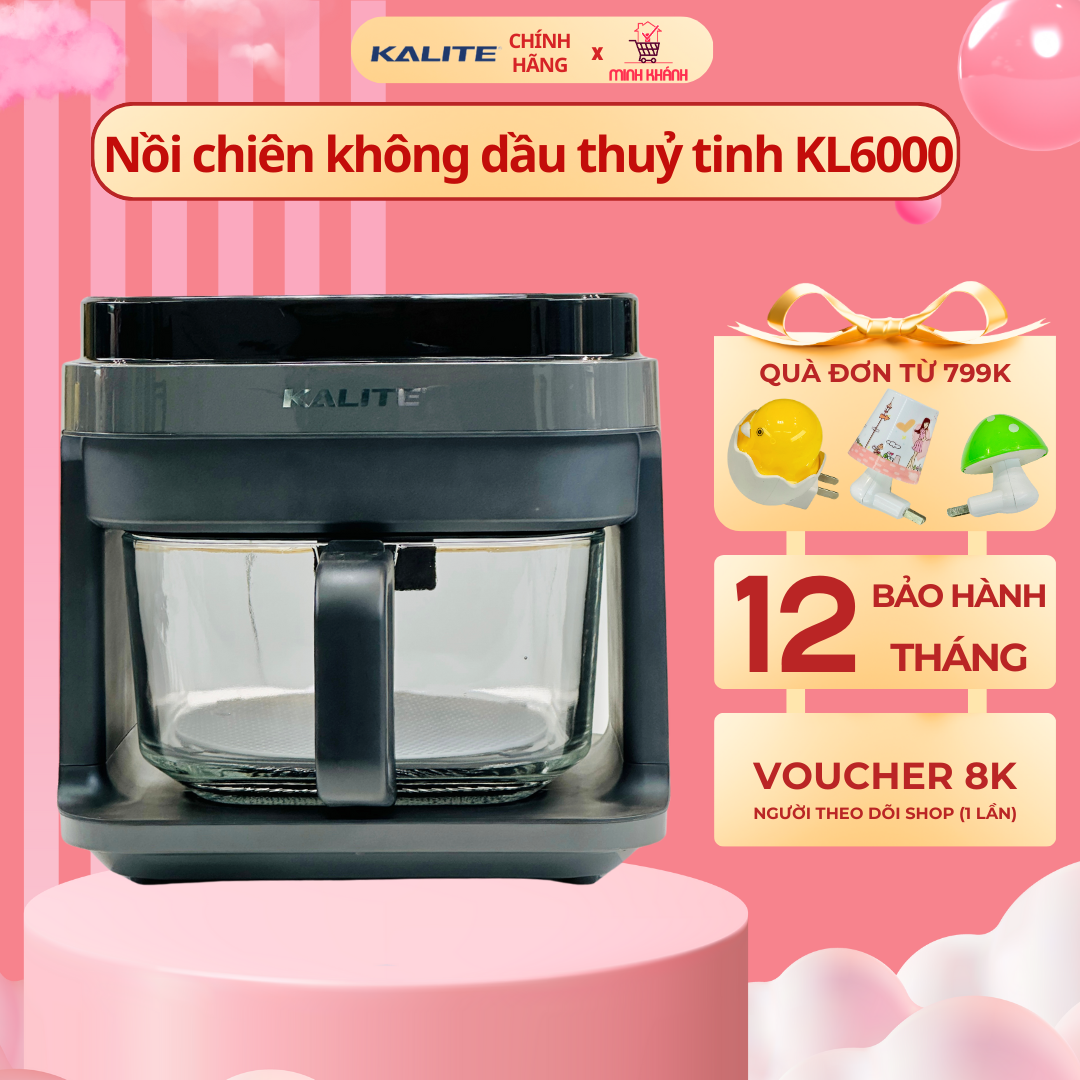 Nồi chiên không dầu Kalite KL6000 - Nhìn xuyên thấu, 8 chế độ nướng thông minh, giảm 90% chất béo, cho bữa ăn ngon