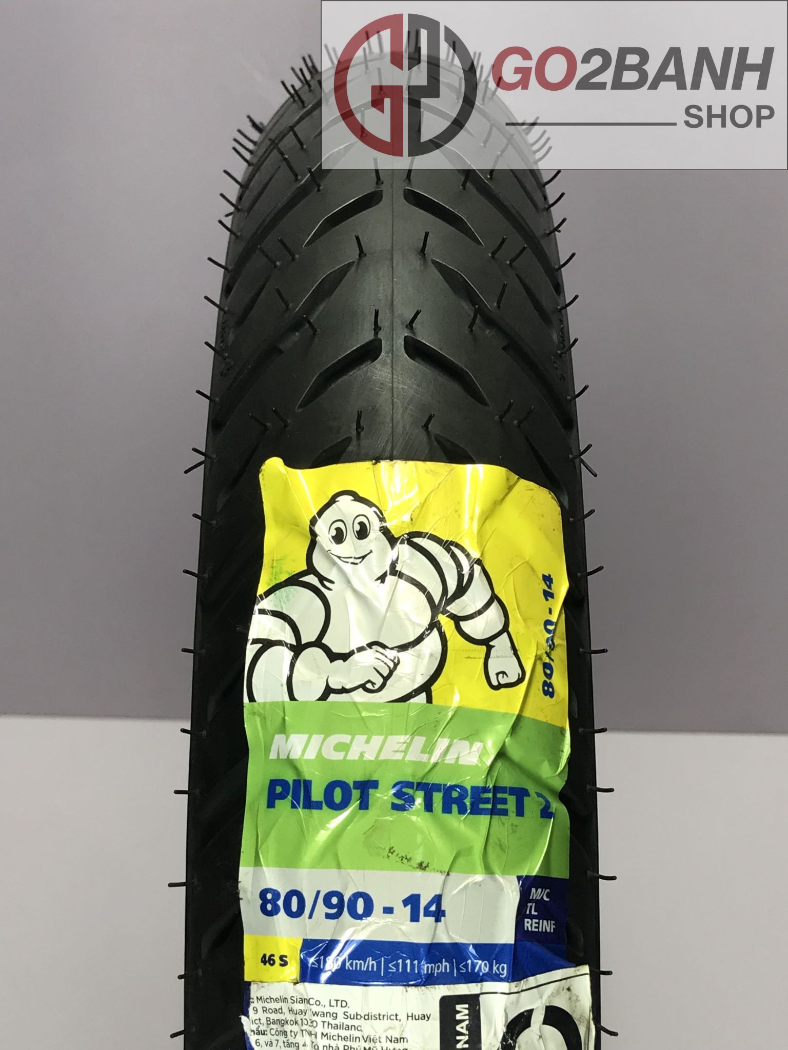 Vỏ Michelin Pilot Street 2 80-90-100/90/14, 80/90/16 vỏ trước/sau Airblade, Click, Vario, Vision, Pcx cũ, SH Mode