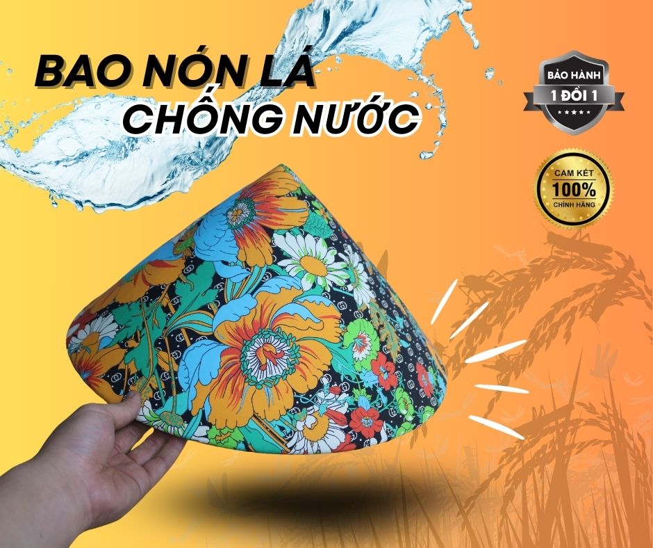 Bao bọc nón lá, miếng bảo vệ nón lá, có hoạ tiết, giúp tăng khả năng bền bỉ, tăng thẩm mĩ hơn và chống thấm nước hiệu quả - 5