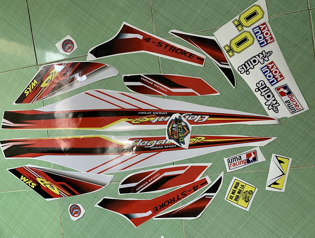 Tem elegant sr trắng đỏ