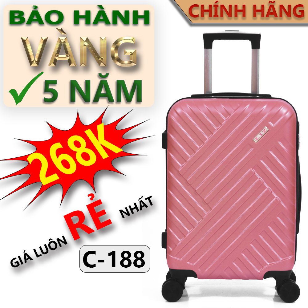 [KHO HCM- BH 5 NĂM] VALI C188-VH20, Nhựa dẻo ABS+PC chống va đập, hàng chuẩn Việt Nam VINALUG