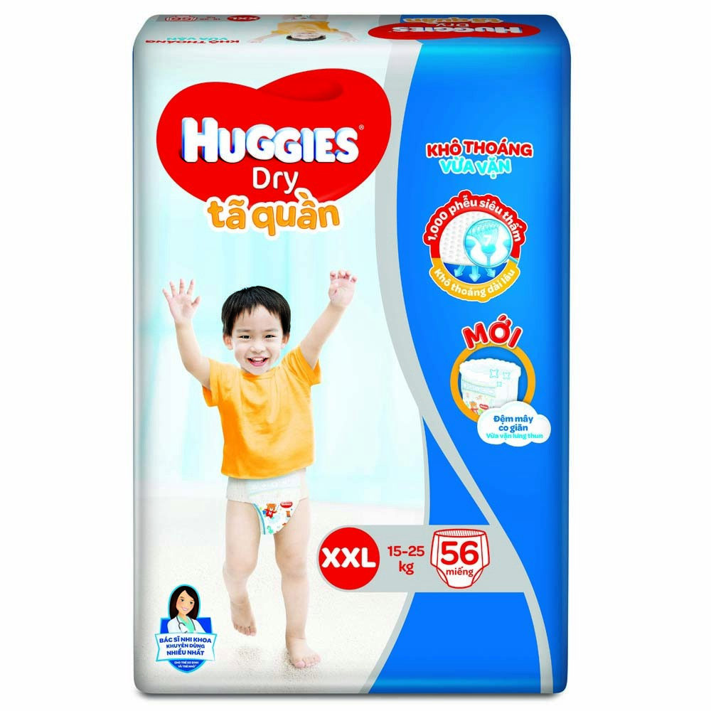 Combo 2 Bịch Bỉm - Tã quần Huggies XXL56 cho bé 15-25kg