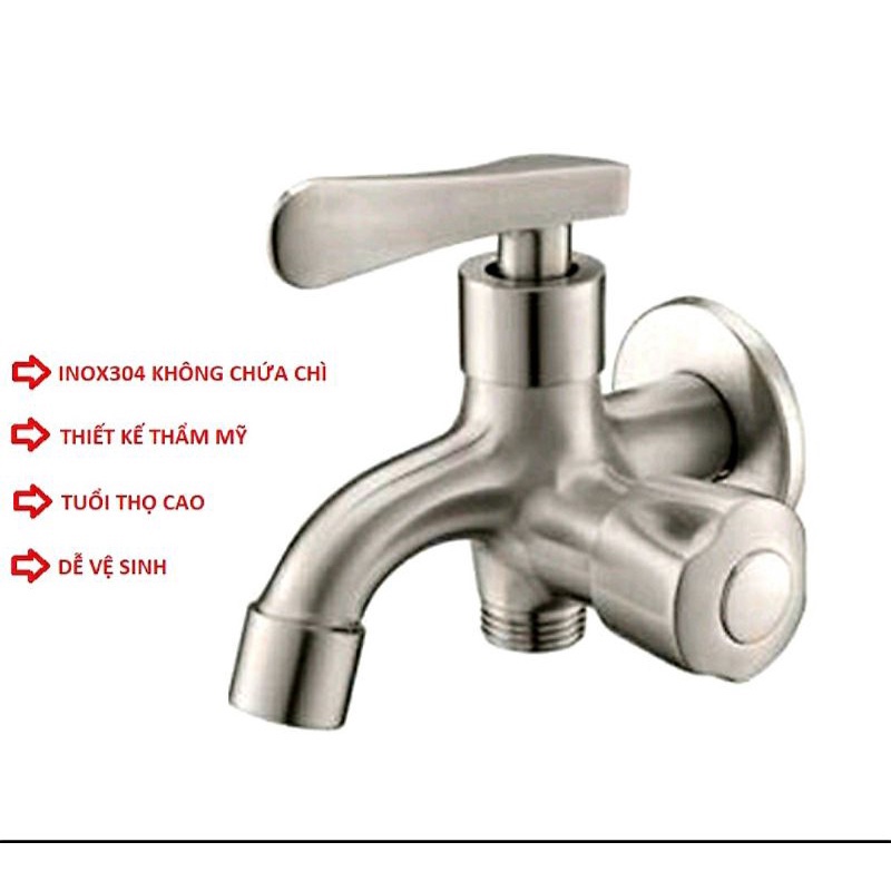 CỦ sen lạnh, vòi sen tắm lạnh inox 304,Củ sen tắm lạnh inox 304 đúc nguyên khối không gỉ thiết kế 2 đường xả