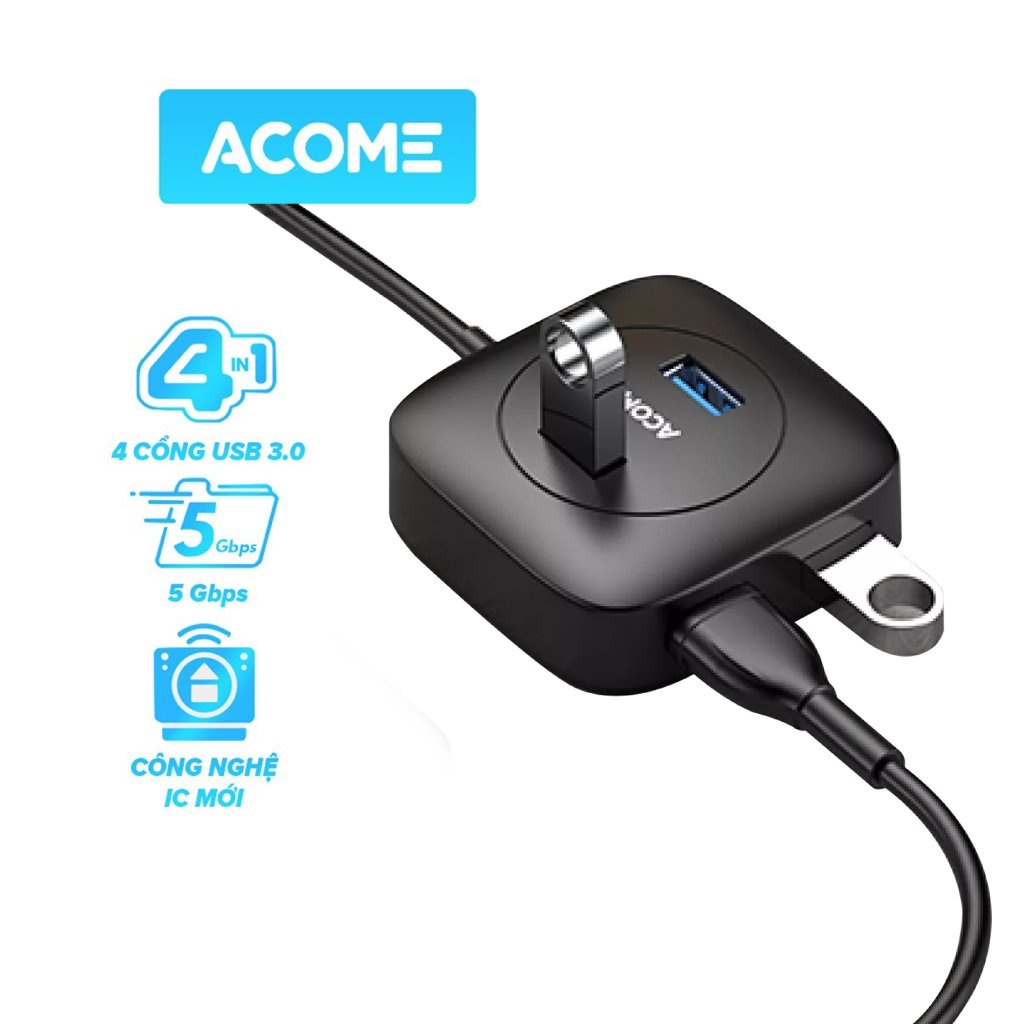 ☍►✚ Bộ Chia USB HUB ACOME AH300 Bộ Chuyển Đổi Chia 4 CổngTốc Độ Truyền Tải Cao Dùng Cho Điện Thoại Laptop PC