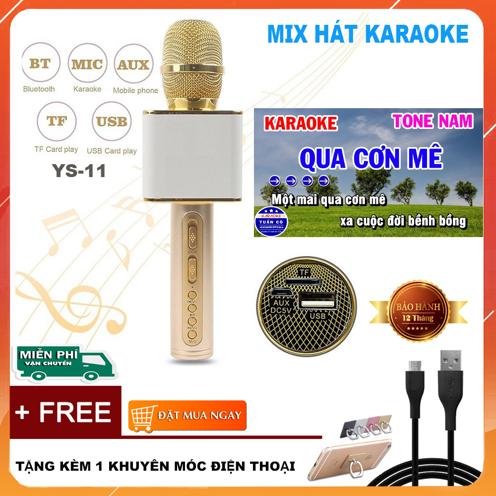 Micro Bluetooth Hát Karaoke Không Dây Đa Năng, Nghe Nhạc Cực Hay, Âm Bass Cực ĐỈnh, Mic Bắt Giọng Rất Tốt, Hỗ Trợ Kết Nối USB, Thẻ Nhớ, Cổng 3.5. Bảo Hành 6 Tháng - Lỗi 1 Đổi 1