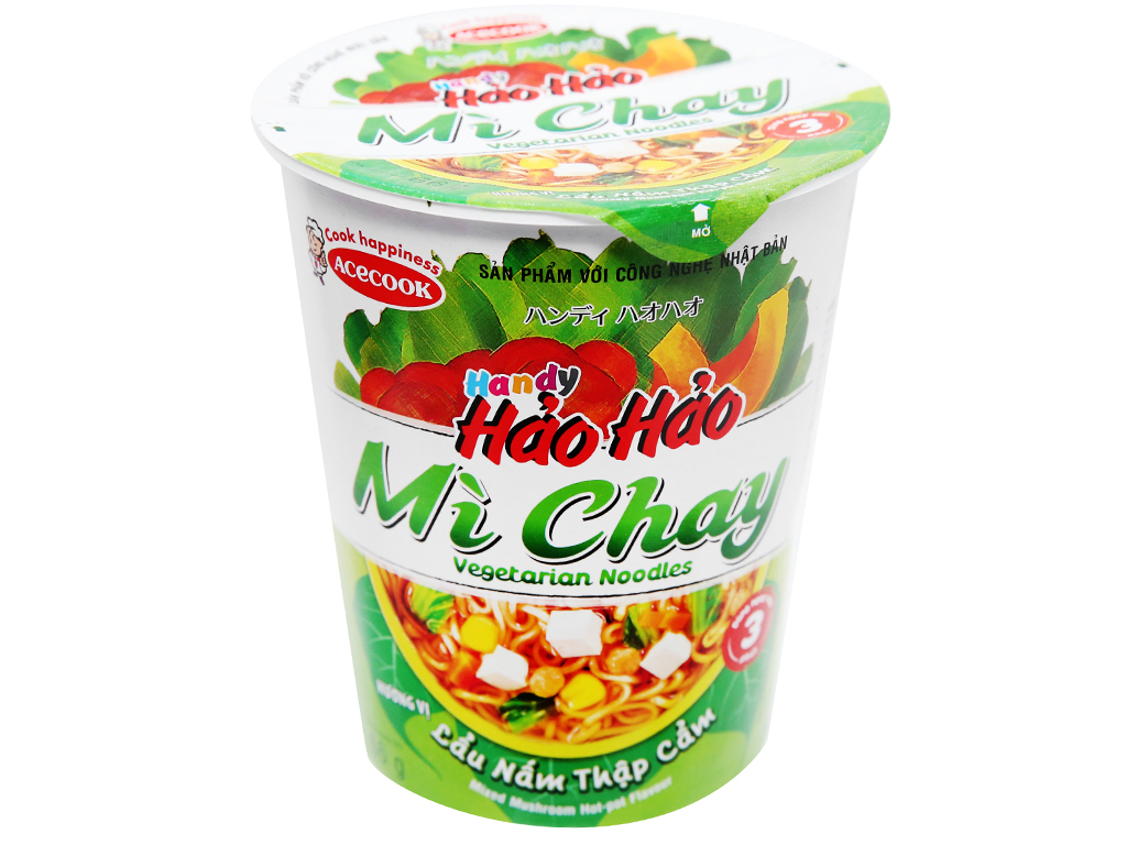 Thùng 24 ly mì chay Handy Hảo Hảo hương vị lẩu nấm thập cẩm 66g
