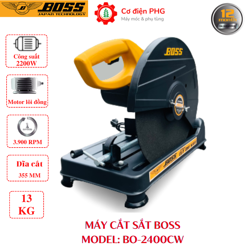 Máy cắt sắt đển bàn công suất 2200w | chính hãng boss| model boss-2400