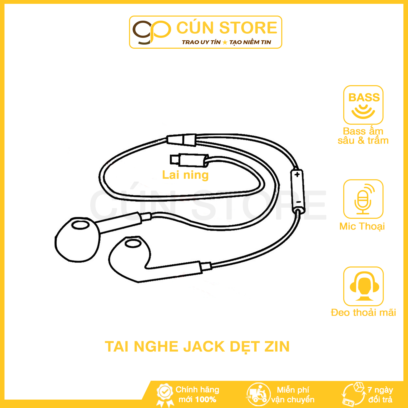 Tai nghe có dây jack dẹt zin bóc máy, không cần bluetooth chính hãng | bảo hành 12 tháng