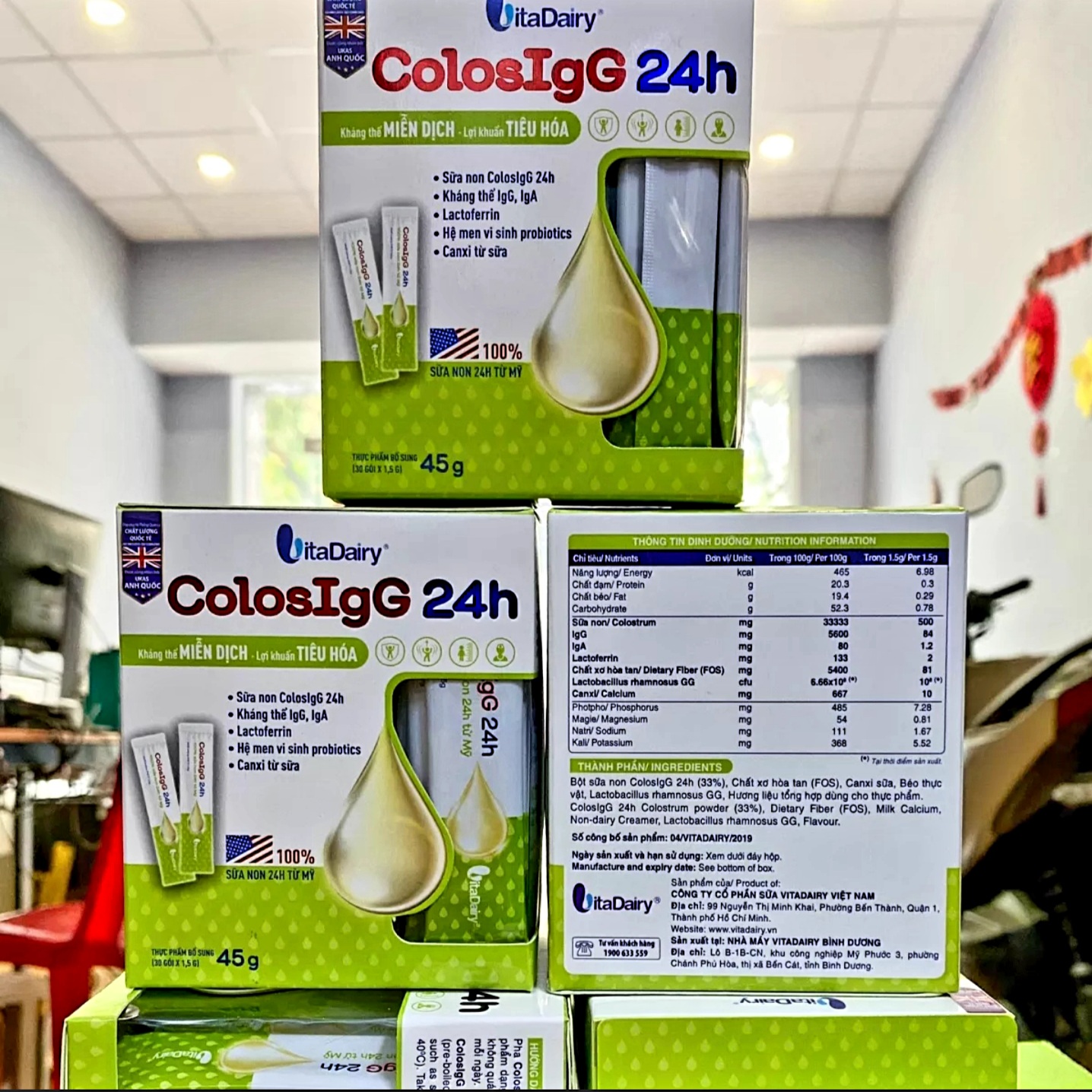 Sữa non colos igg 24h 45g - hộp 30 gói.