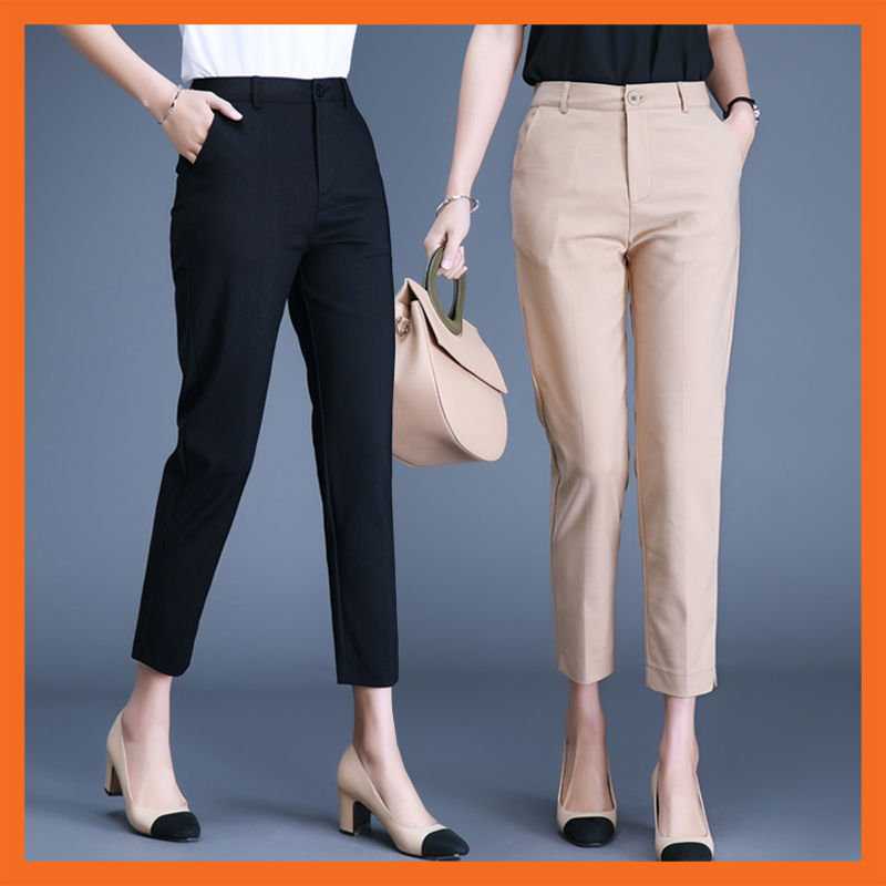 Quần tây baggy nữ lưng cao Madela giúp hack dáng , Baggy nữ công sở basic kiểu: Quần Tây Đen - QBG102
